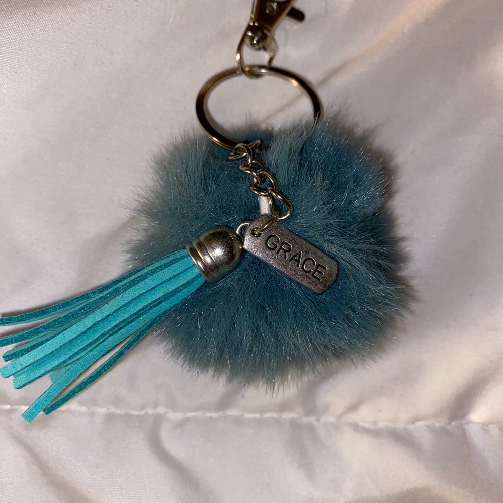 Handmade teal grace keychain